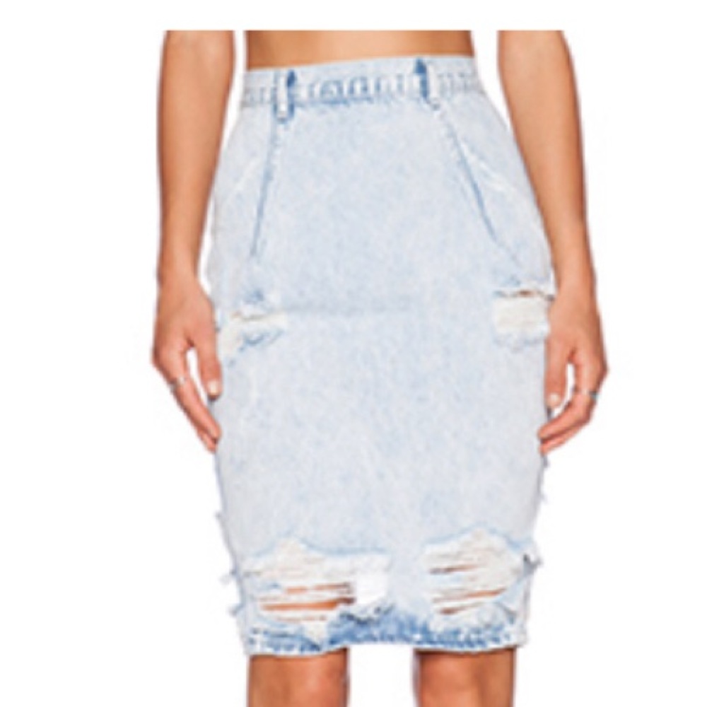 One teaspoon distressed denim skirt